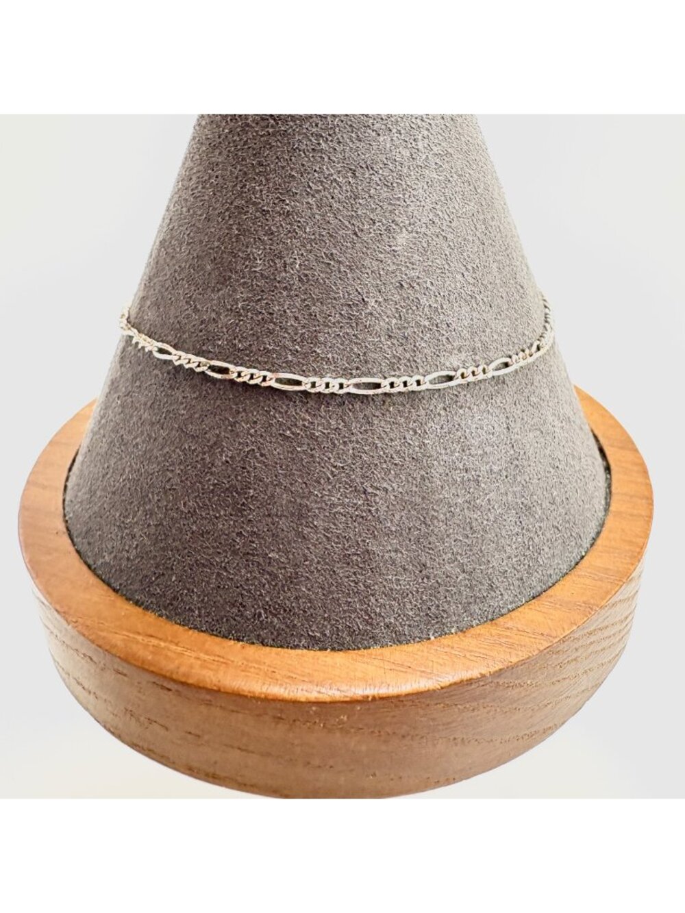 Figaro Link Sterling Silver 925 Chain Bracelet Spring Ring Clasp 7.25" Length